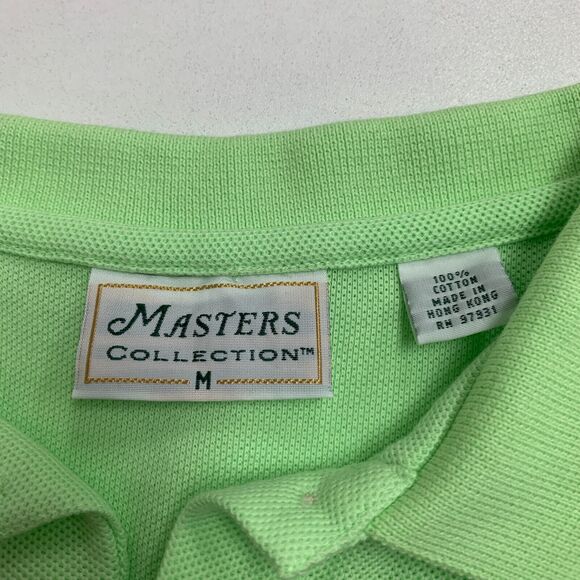 Master Collection Polo Shirt Womens M Medium Key Lime Chest Logo High Low Hem - Picture 8 of 10